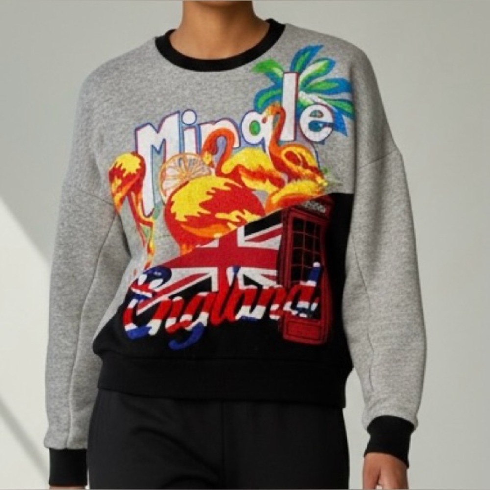 3.1 Phillip Lim Mingle Tourist Logo London Theme Crewneck Pullover Womens XS - S